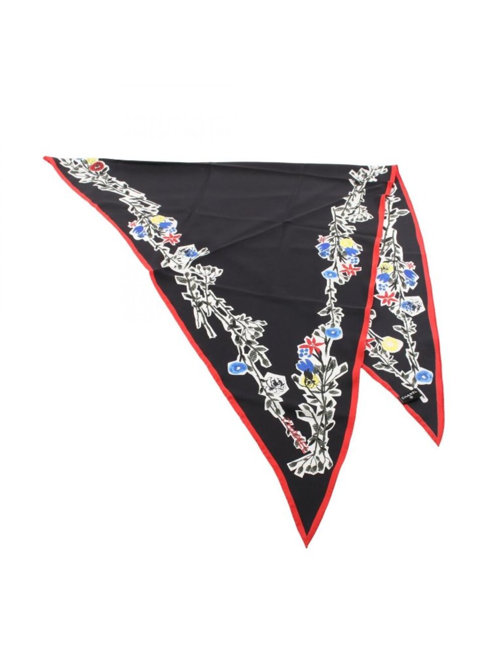 Chanel Scarf Pre Fall Collection Floral Print Silk Twill Triangle